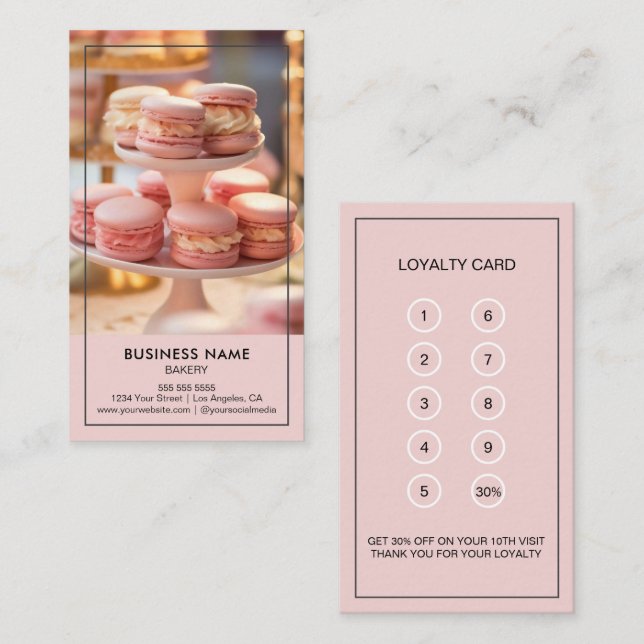 Custom Bakery Confectionery Cake Shop Loyalty Card (Front/Back)