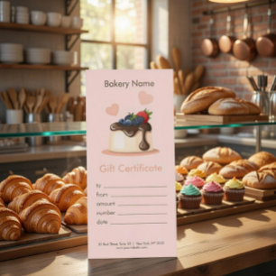 Custom Bakery Gift Certificate 