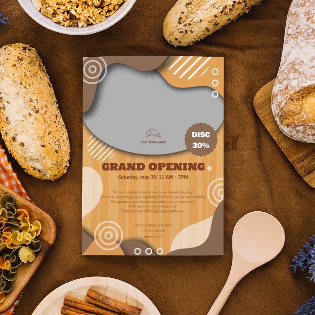 Custom Bakery Grand Opening Invitation (RAZACLO STOC)