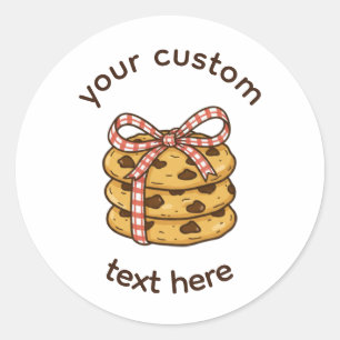 Custom Bakery Label Sticker Cottage Bow Bake