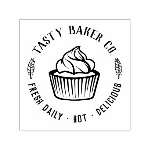 Custom Bakery Logo   Homemade Small Business Brand Self-inking Stamp