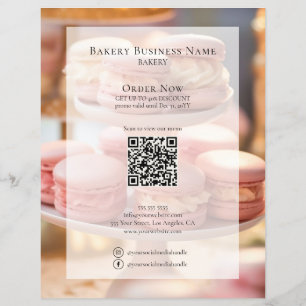 Custom Bakery Photo Social Media QR Code Flyer