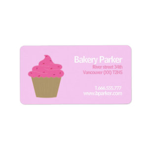 Custom bakery pink product cupcake Label