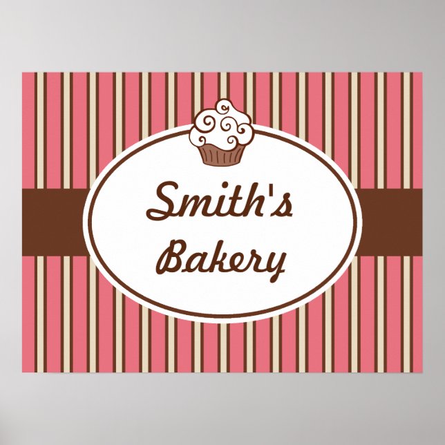 Custom Bakery Stripes Sign (Front)