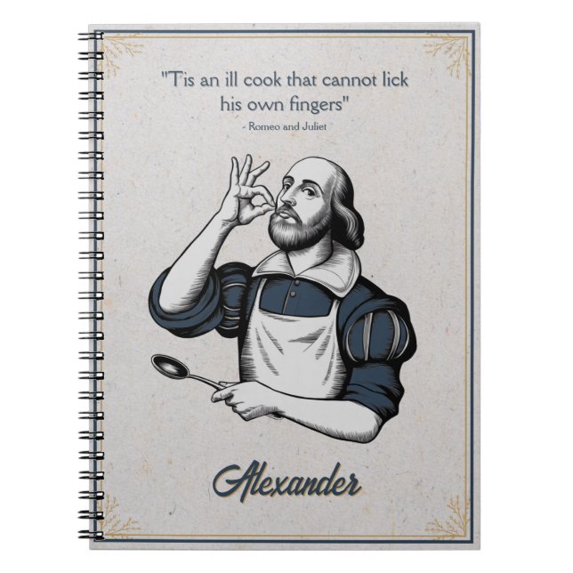 Custom Baking Recipes Chef Elegant Notebook (Front)