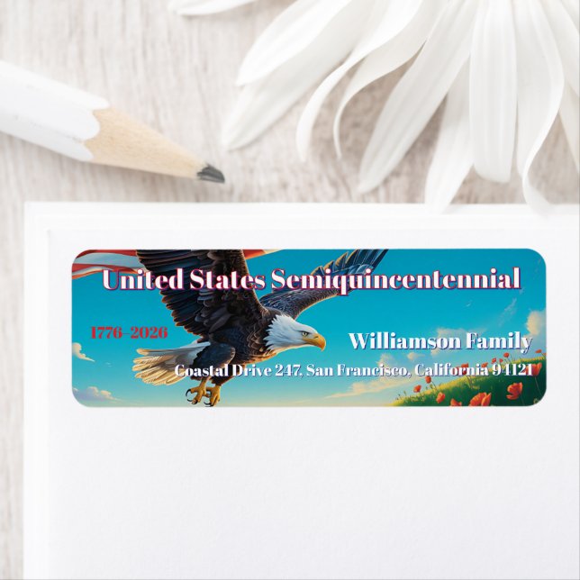 Custom Bald Eagle Freedom Sky Return Address Label (Insitu)