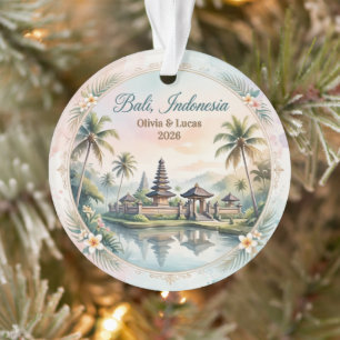 Custom Bali Indonesia Honeymoon Keepsake Ornament