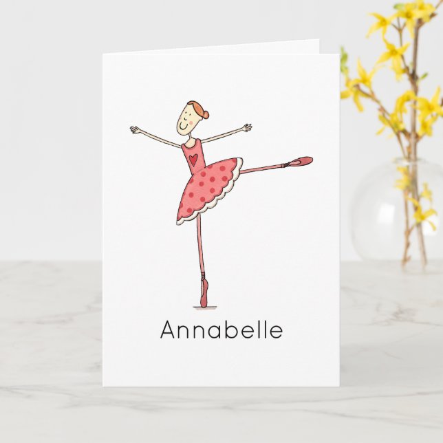 Custom Ballerina Birthday  Card (Yellow Flower)