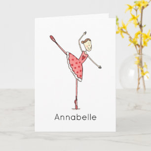 Custom Ballerina Birthday  Card