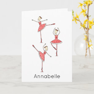 Custom Ballerina Birthday  Card
