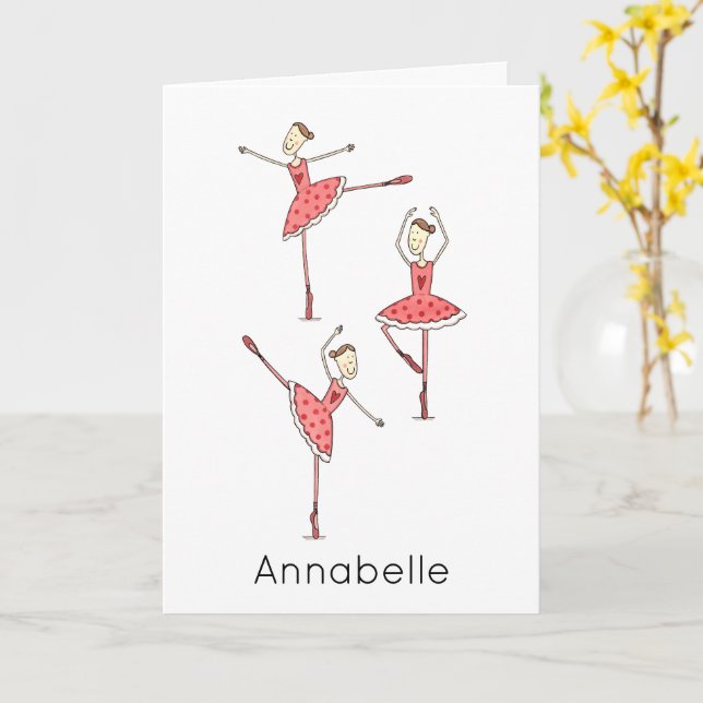 Custom Ballerina Birthday  Card (Yellow Flower)