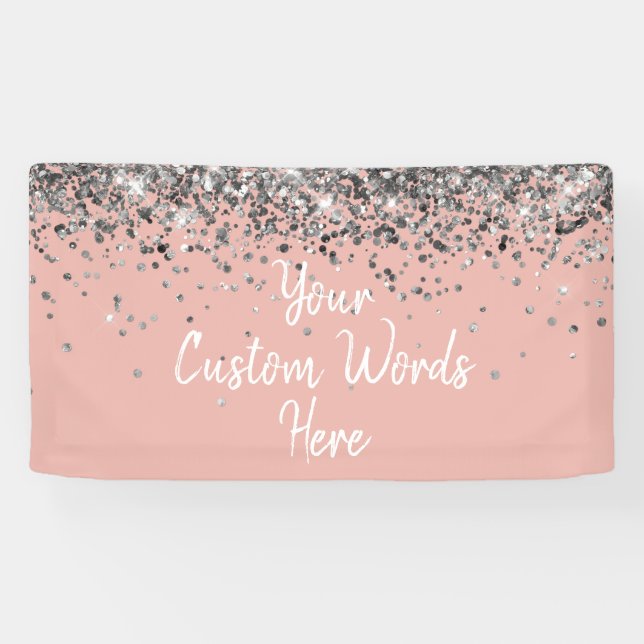 Custom Ballet and Silver Customized Birthday Party Banner (Horizontal)