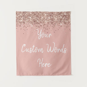 Custom Ballet Rose Gold Birthday Party Photo Booth Tapestry