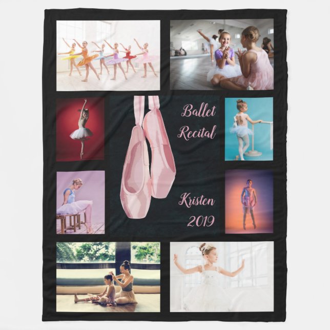 Custom Ballet Shoes Photo Fleece Blanket (Front)