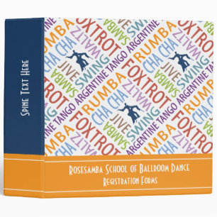 Custom Ballroom Dance School Word Art Binder