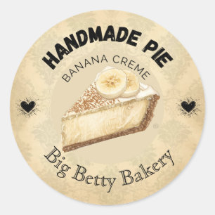 Custom Banana Cream Pie Labels Personalized Bake