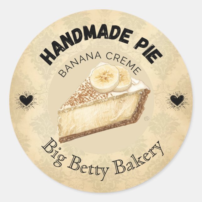 Custom Banana Cream Pie Labels | Personalized Bake (Front)