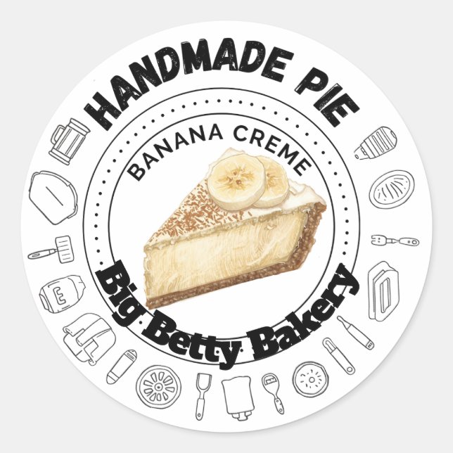 Custom Banana Cream Pie Labels | Personalized Bake (Front)