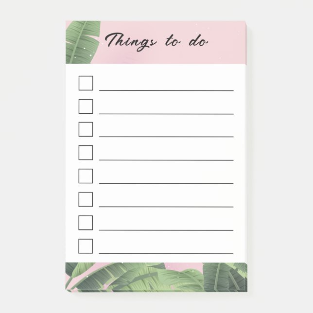 Custom Banana Leaves Post-it Notes (Front)