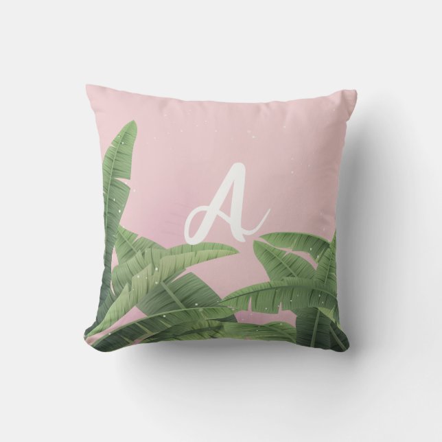 Custom Banana Leaves  Throw Pillow (Front)