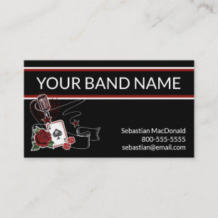 Custom Band Business Card Rockabilly Musician Rock