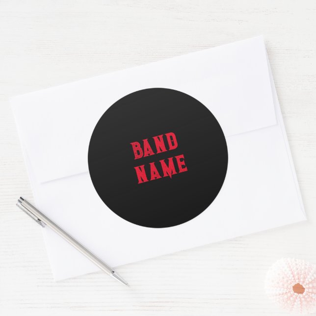Custom Band Merch Classic Round Sticker (Envelope)