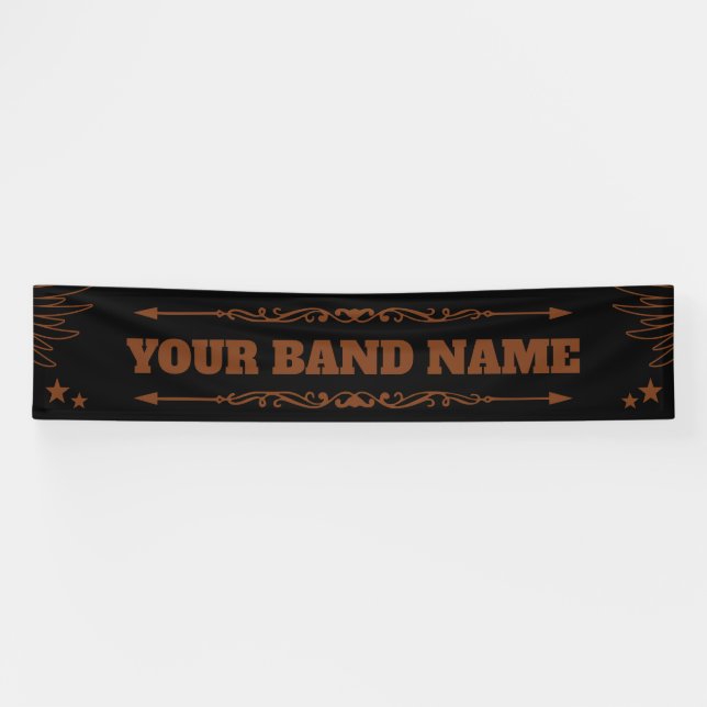 Custom Band Merch Country Western Rock Music Gig Banner (Horizontal)