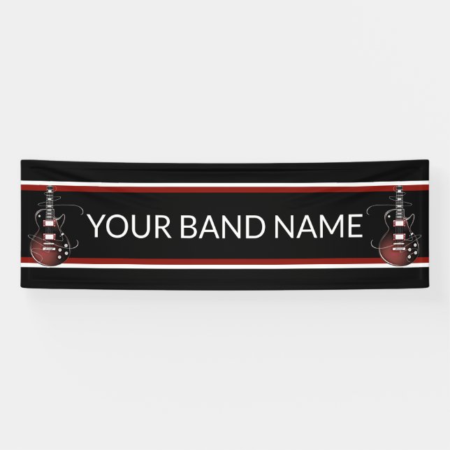 Custom Band Merch Guitar Rock Music Festival Gig Banner (Horizontal)