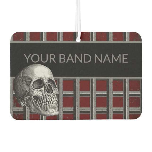 Custom Band Merch Rocker Skull Rock & Roll Music Air Freshener (Front)