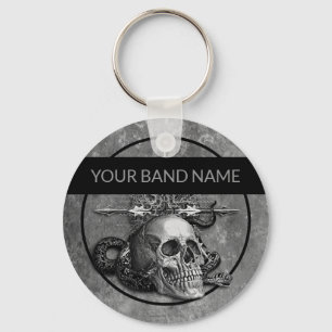 Custom Band Merch Skull Rock Metal Music Musician Keychain