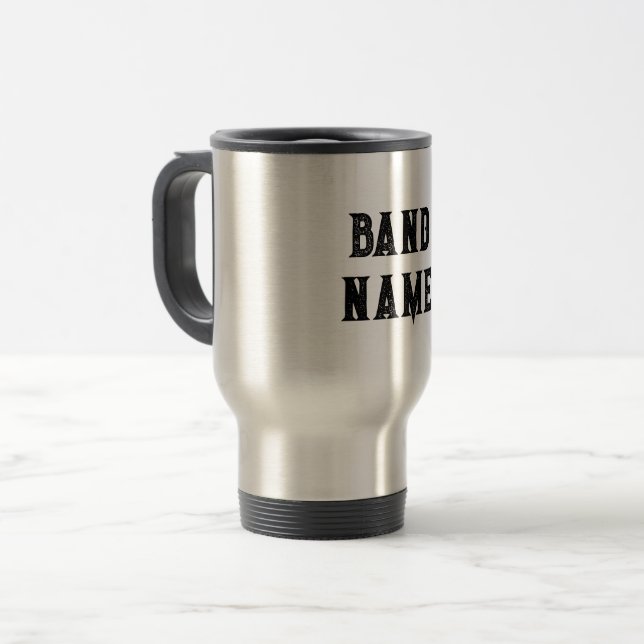 Custom Band Merch Travel Mug (Front Left)