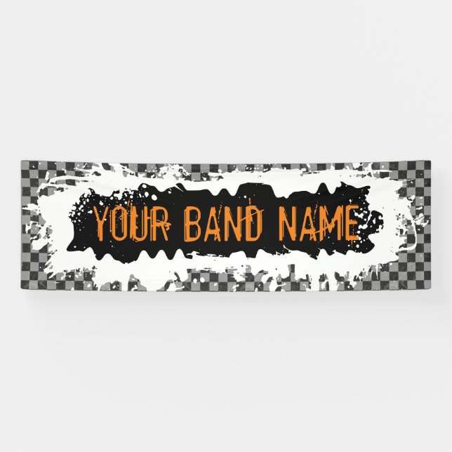 Custom Band Name Merch Punk Rock Show Gig Festival Banner (Horizontal)