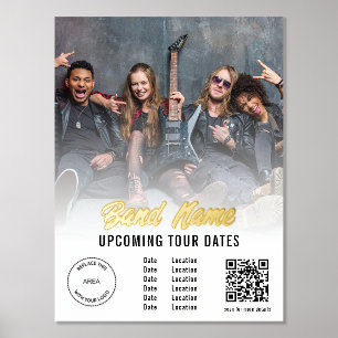 Custom Band Name Tour Dates QR Code Logo Foil Prints