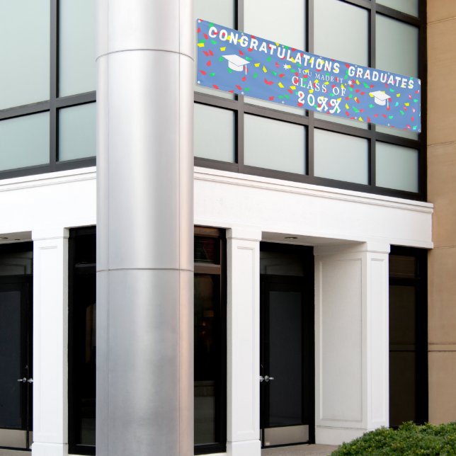 Custom Banner For Graduates, Hip Graduation Party (Outside Building)