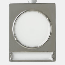 Custom Banner Ornament - Silver Plated