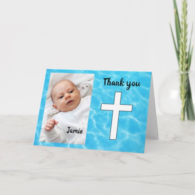 Custom Baptism thank you Card (Front)