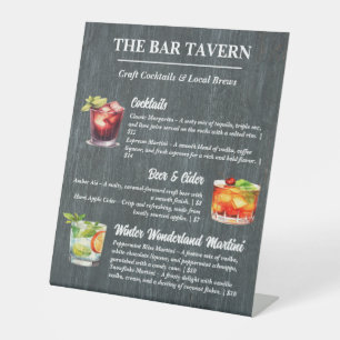 Custom Bar Menu Pedestal Sign