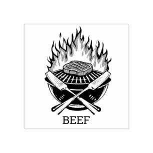 Custom barbecue Beef Wedding Meal Choice     Rubber Stamp