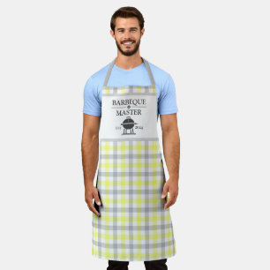 Custom Barbeque Master Yellow Gingham Apron