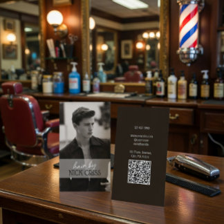 Custom Barber Contact Card with QR Code