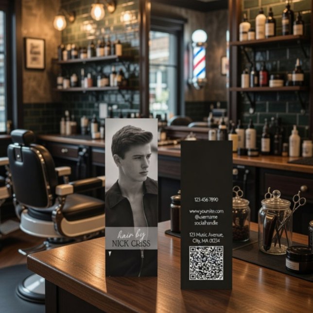 Custom Barber Contact Card with QR Code (Creator Uploaded)