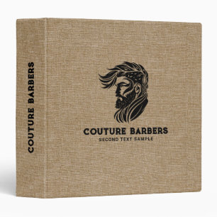 Custom Barber Logo and Black Tex Binder
