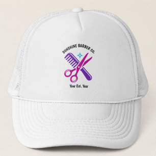 Custom Barber Salon Business Trucker Hat