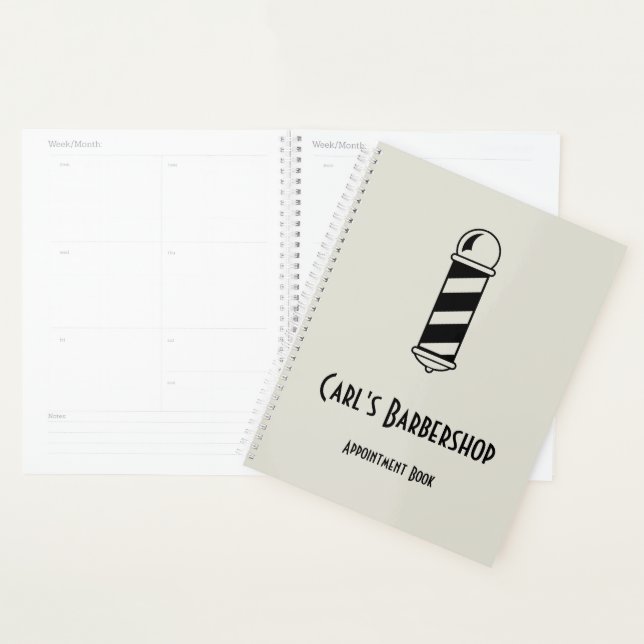 Custom Barbershop Appointment Book | Grey Planner (Display)