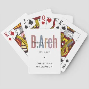 Custom BArch Bachelor of Architecture Graduation Playing Cards