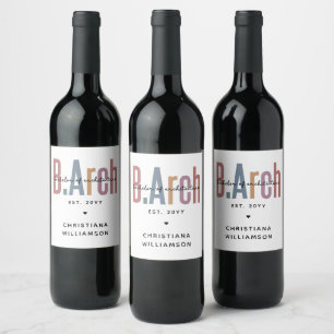 Custom BArch Bachelor of Architecture Graduation Wine Label