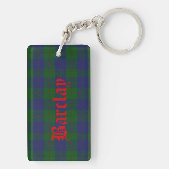 Custom Barclay Tartan Plaid Key Chain (Back)