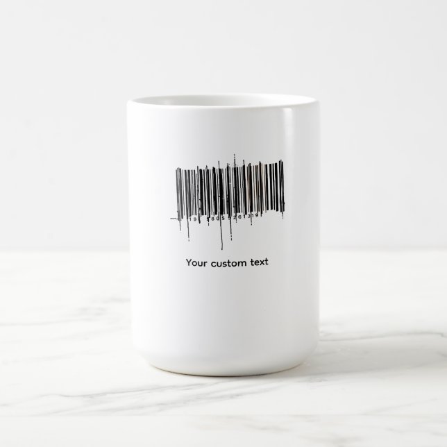 Custom Barcode Text Design Coffee Mug (Center)