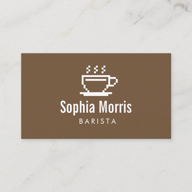Custom barista coffee maker business card template (Front)