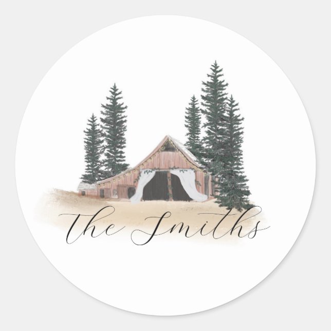 Custom Barn Wedding Sticker  (Front)